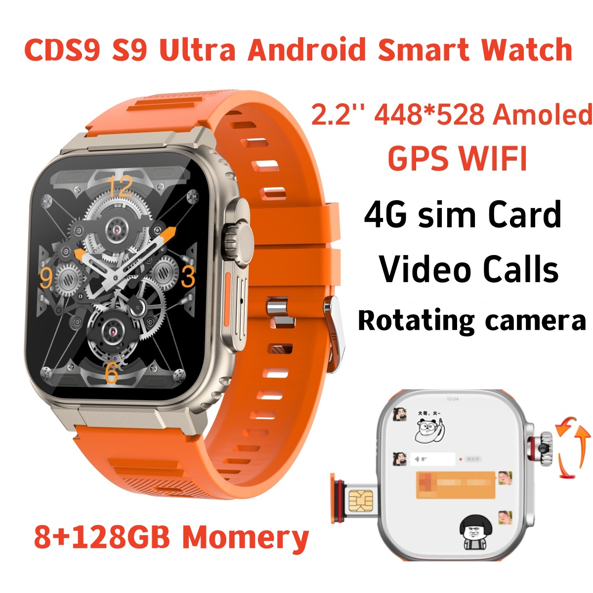 Fall Detection Watch - ساعة ذكية S10 أصلية بشبكة 4G/5G
