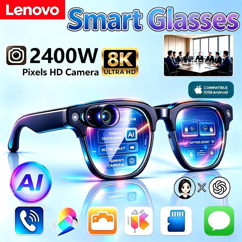 Smart Glasses Lens - نظارات لينوفو الذكية بتقنية الذكاء الاصطناعي،