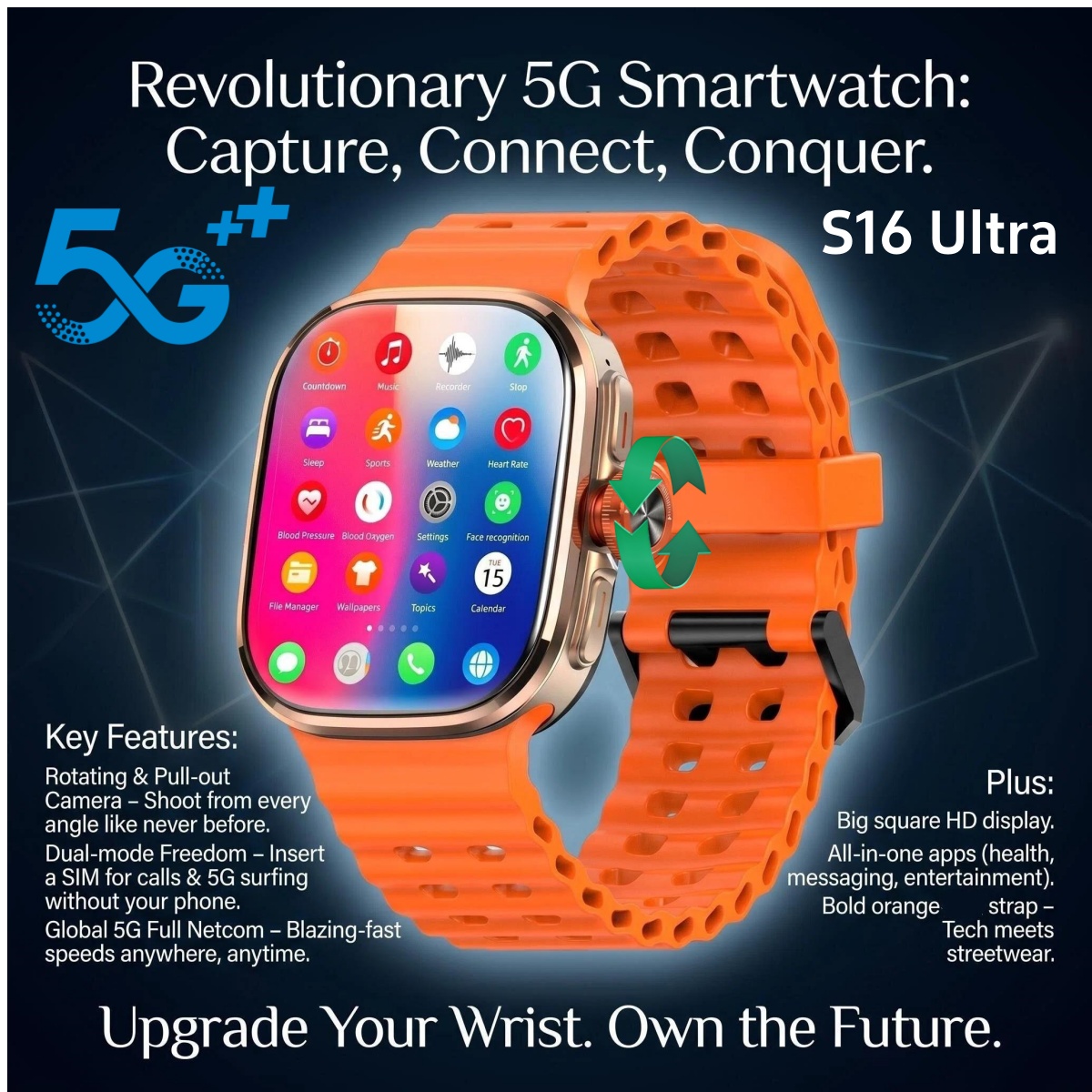 Fall Detection Watch - ساعة ذكية S16 Ultra أصلية بتقنية