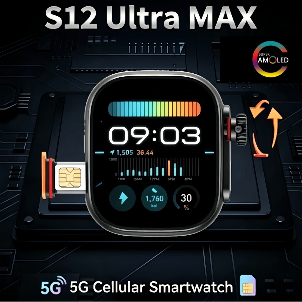 ساعة ذكية S12 Ultra MAX بنظام  - مراجعة Fall Detection Watch وسعره